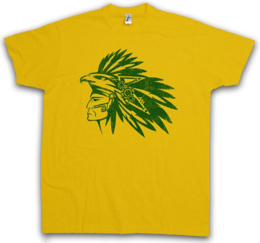 Aztec Warrior Chief Indian Chief Feather Headdress Howgh T Shirt