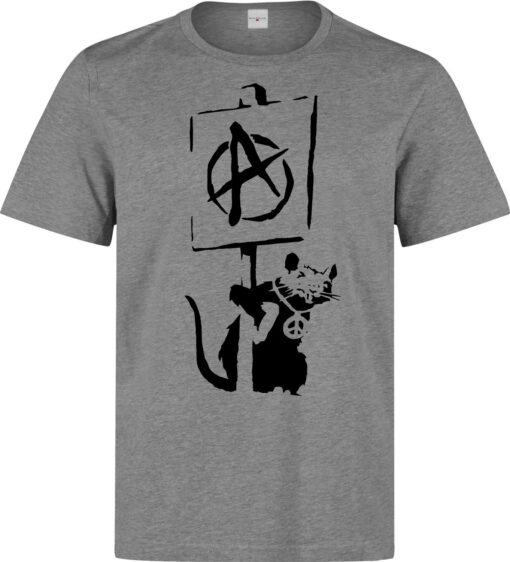 Banksy Street Art Anarchy Dmc Rat Sample Retention Men Gray Theme T Shirt