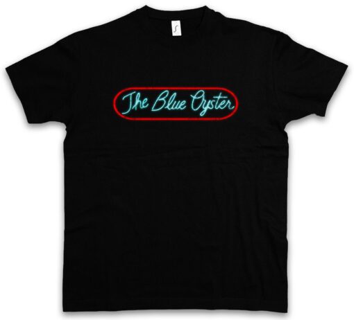 Blue Sign Logo Oyster Club Neon Police Symbol Bar Gay Academy T Shirt