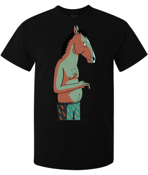Bojack Horseman Smoking Art Series Men Funnier (Women) Available Black T Shirt