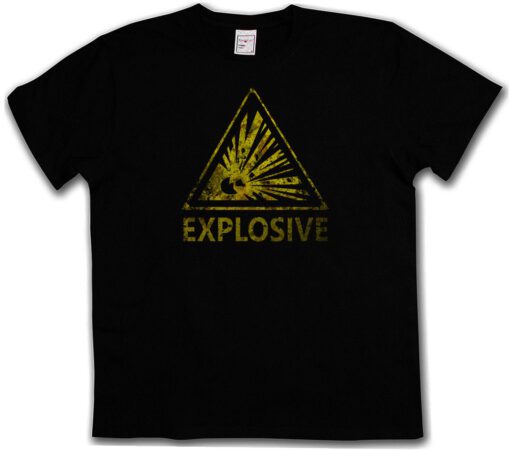 Caution Explosive Vintage Logo Sign - Warning Danger Of Tnt Bomb Explosion T Shirt