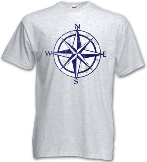 Compass Vintage Tee - Rockabilly Star Tattoo Boat Sailor T Shirt