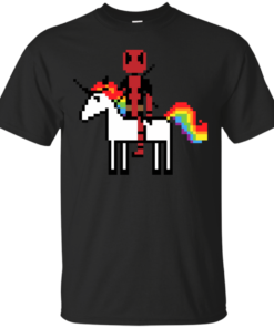 Deadpool on a Unicorn deadpool Cotton T-Shirt