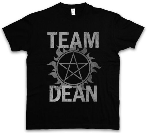 Dean Supernatural Pentragramm Fun Logo Flaming Pentacle Sam Series T Shirt