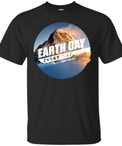 Earth Day Every Day Mountain Cotton T-Shirt