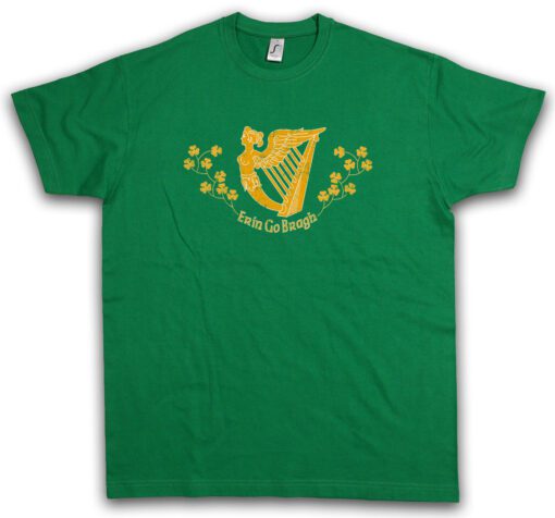 Erin Go Braugh ? Irinn Go Brã¡Ch Flag Ireland Flag Irish Harp T Shirt