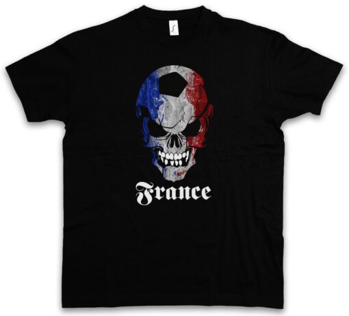 France Football Football Classic Skull Flag - French Fan Hooligan Banner T Shirt