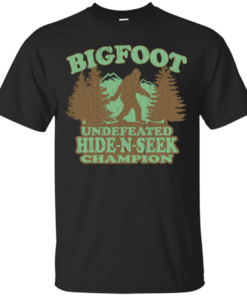 Funny Bigfoot HideNSeek Champion distressed vintage Cotton T-Shirt