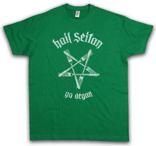 Hail Seitan - Heil Satan Vegan Vegetarian Animals Welfare T Shirt