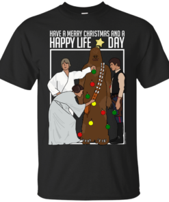 Happy Life Day 3 Star Wars Christmas  Cotton T-Shirt