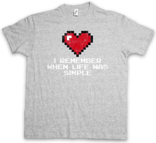 I Remember When Life Was Simple Dark Gamer Rpg Games Fun Heart T Shirt
