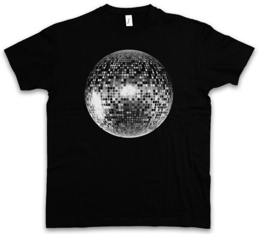 I Retro Disco Ligh Nerd Techno Oldies Club Mirror Ball Star T Shirt
