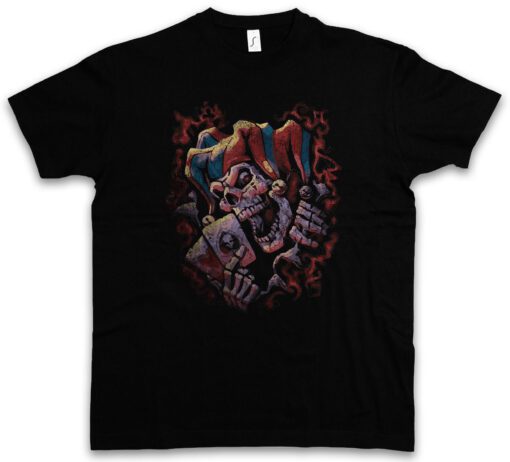 Joker Skull Ii Tee - Rockabilly Tattoo Art Dead Skeleton Rosas Artist T Shirt