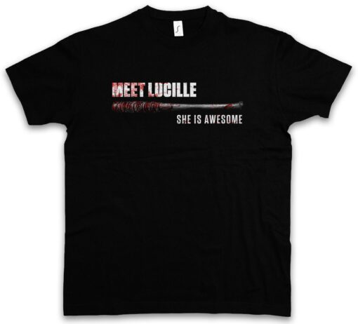Lucille Meet Negan Zombie Baseball Bat Quote Dead Walkers T Shirt