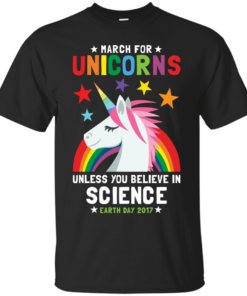 March For Unicorns Unless Its Science Cotton T-Shirt