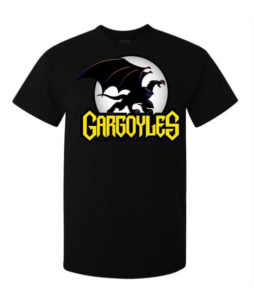 Men'S Logo Classic Cartoon Illustrations Gargoyles (Women Available) Black T Shirt