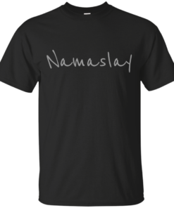 Namaslay Gray Text Cotton T-Shirt