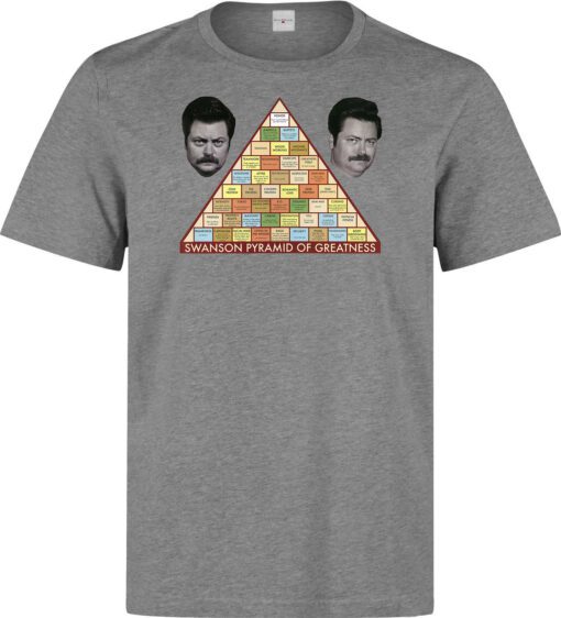 Parks And Recreation Ron Swanson Pyramid Of Greatness Men Gray T Shirt
