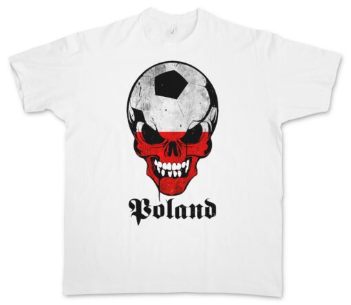 Poland Football Skull Flag - Polish Hooligan Fan Banner T Shirt