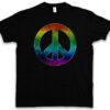 Rainbow Peace Symbol T-Sign Logo Cultur 60S 60S Hippie Free Love Goa Gay T Shirt
