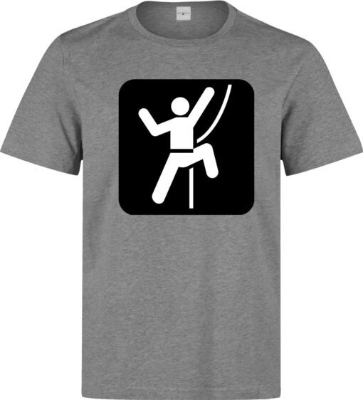 Rope Climbing Mini Art Logo Male (Female Available) Gray T Shirt