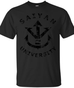 Saiyan University black Cotton T-Shirt