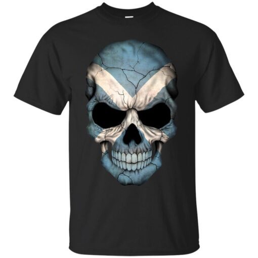 Scottish Flag Skull Cotton T-Shirt
