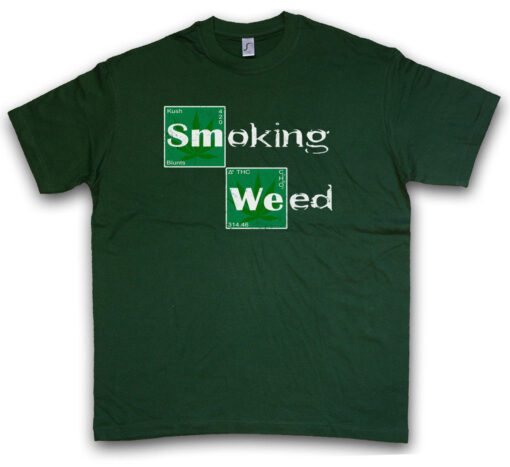 Smoking Marijuana Breaking Periodensystem Periodic Table Malo Cannabis Kush T Shirt