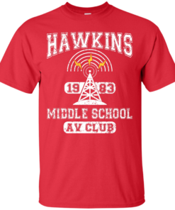 Stranger Things Tee Hawkins AV Club Cotton T-Shirt