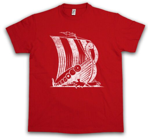 Viking Ship V Runas Scandinavian Nordic Viking Dragon Boat Odin Thor Loki T Shirt