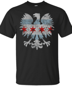 Vintage Chicago Flag Polish Eagle Heritage Cotton T-Shirt