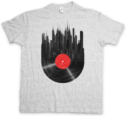 Vinyl City Retro Disco Club Music Dj Turntables Mc Menta Disco T Shirt